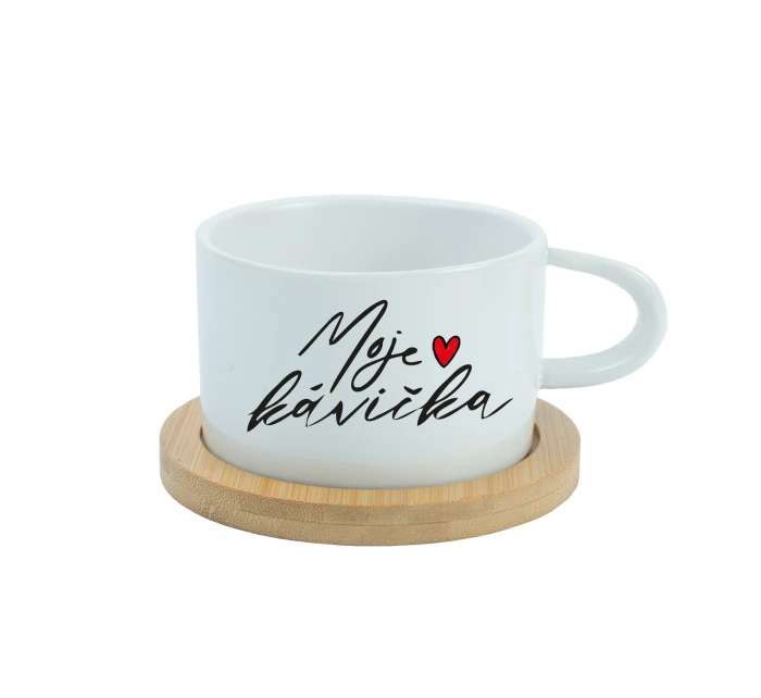 MOJE KÁVIČKA - bílý hrníček makronka 200 ml