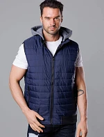 Pánska prešívaná mikina bez rukávov tmavomodrá (8M983-215)