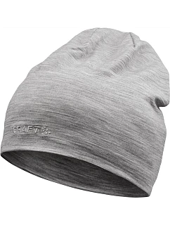 Craft Corporate Essence Wool Hat – pletená čiapka z merino vlny 81.6631, sivá melírovaná