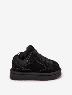 Dětské tenisky s kožíškem Černé model 21718523 - Boto