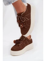 Dámské tenisky na platformě s ozdobnými čokoládové model 21919538 - Boto