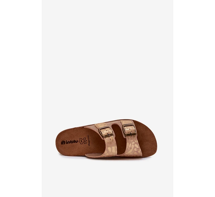 Dámské pantofle Béžové s přezkami model 22094896 - Inblu