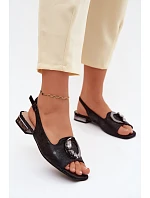 Dámské sandály s ozdobou  Černé model 22133550 - S.Barski