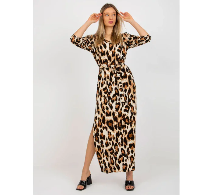 Dámske šaty LK SK 509249 2.71P čierna a béžová - FPrice