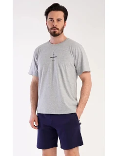 Pánske pyžamové šortky Andreas sivomodré - Vienetta