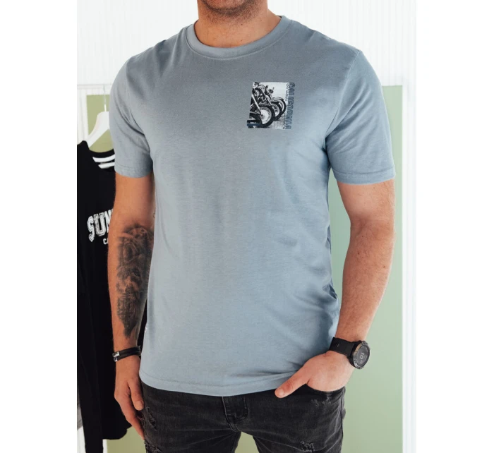 Pánské modré tričko s potiskem Dstreet model 21975021 - FashionStreet Pánské modré tričko s potiskem Dstreet model 21975021 - FashionStreet