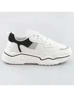 Bielo-čierne dámske sneakersy s brokátovými vsadkami (LU-2) Bielo-čierne dámske sneakersy s brokátovými vsadkami (LU-2)