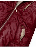 Dámska prešívaná bunda Goodlookin s kapucňou tmavočervená (B8596-27)