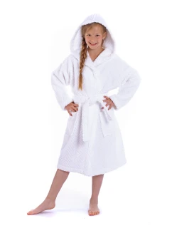 dětský župan Athena s kapucí dětské bílá