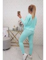 Súprava s oversize blúzkou mint