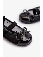 Detské balerínky s mašľou, čierne Jellema
