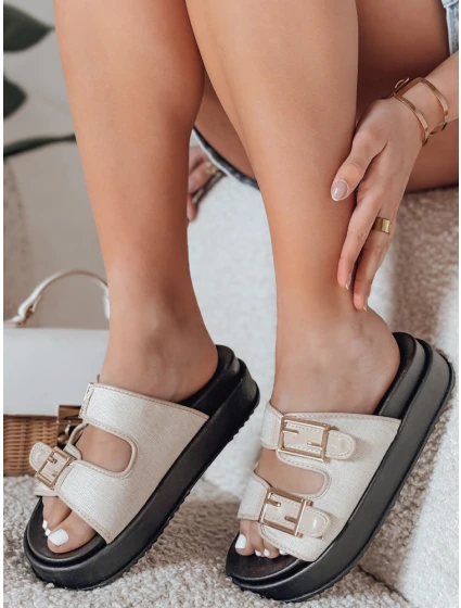 Dámské žabky beige Dstreet model 21988429 - FashionStreet