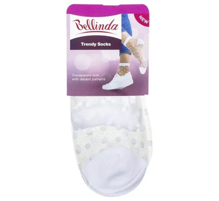 Módne silonkové ponožky s bodkami TRENDY SOCKS - Bellinda - biela