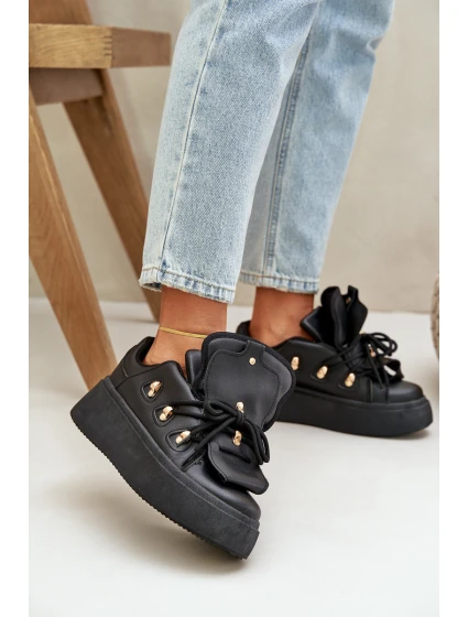 Dámské Sneakersy Na Platformě Černé model 21682850 - Boto Dámské Sneakersy Na Platformě Černé model 21682850 - Boto