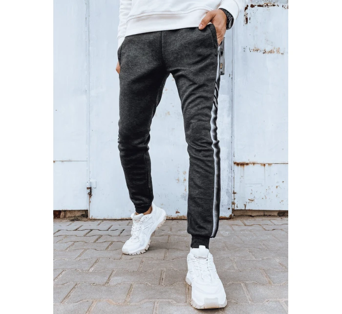 Pánske tmavosivé tepláky FashionStreet UX4197