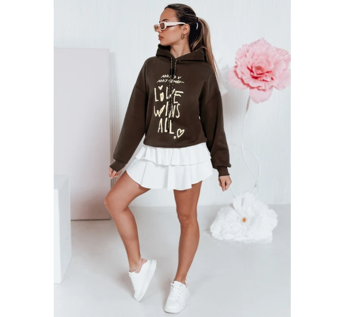 Dámska nadrozmerná mikina LOVEWILL hnedá FashionStreet BY1470