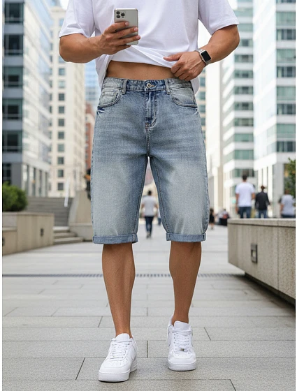 Spodenki męskie jeansowe niebieskie model 22145640 - FashionStreet