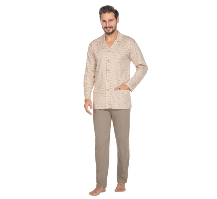 Regina 463 pánske pyžamo s rozopnutým zipsom 2XL-3XL L24