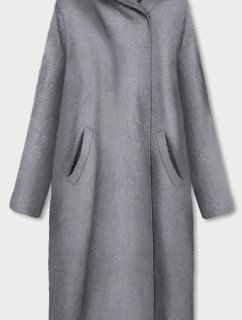 Dlhý sivý prehoz cez oblečenie s kapucňou (B6010-9)