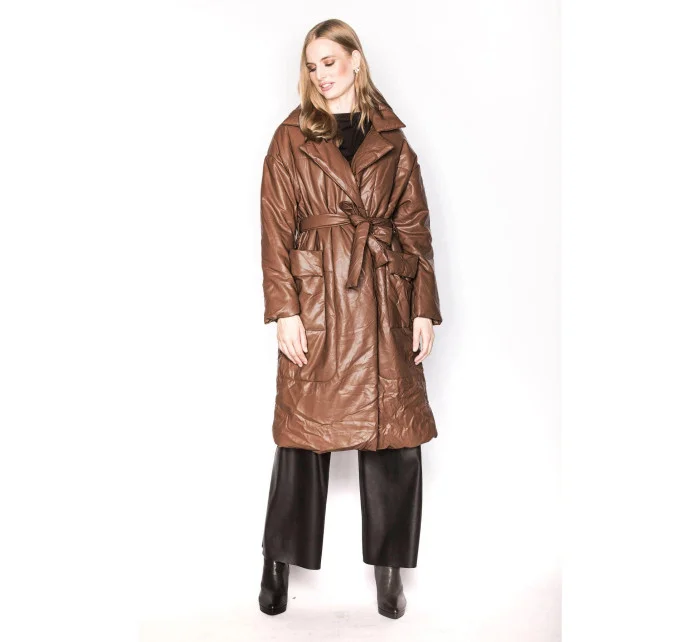 Hnedá oversize bunda z ekologickej kože (AG1-J9080) Hnedá oversize bunda z ekologickej kože (AG1-J9080)
