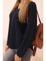 Dámsky viskózový sveter s véčkovým výstrihom Dámsky viskózový sveter s véčkovým výstrihom