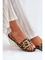 Płaskie Klapki Damskie Z Ozdobną Klamrą Panterka Clariola Płaskie Klapki Damskie Z Ozdobną Klamrą Panterka Clariola