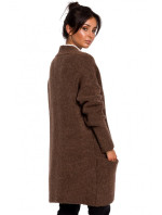 BK034 Chlpatý pletený sveter - karamelový