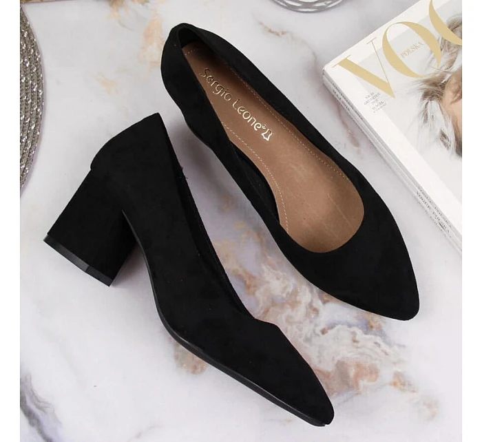 Dámské lodičky model 22097964 černé Sergio Leone - SWEET SHOES