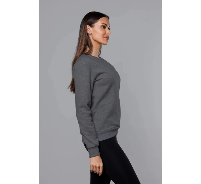 Dámská tepláková mikina v grafitové barvě se stahovacími lemy model 17038502 - J.STYLE Dámská tepláková mikina v grafitové barvě se stahovacími lemy model 17038502 - J.STYLE