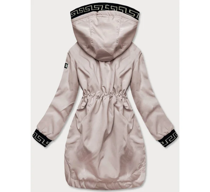 Tenká béžová dámská bunda s ozdobnou lemovkou model 18340725 - S'WEST