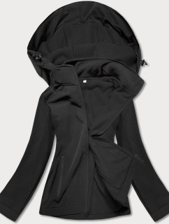 Čierna dámska bunda s polarom (HH017-1)