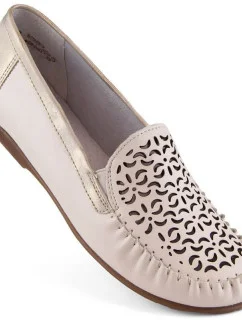 Pohodlné kožené poltopánky Rieker W RKR658 beige