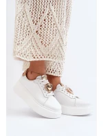 Dámské kožené tenisky model 21647474 bílé - CheBello