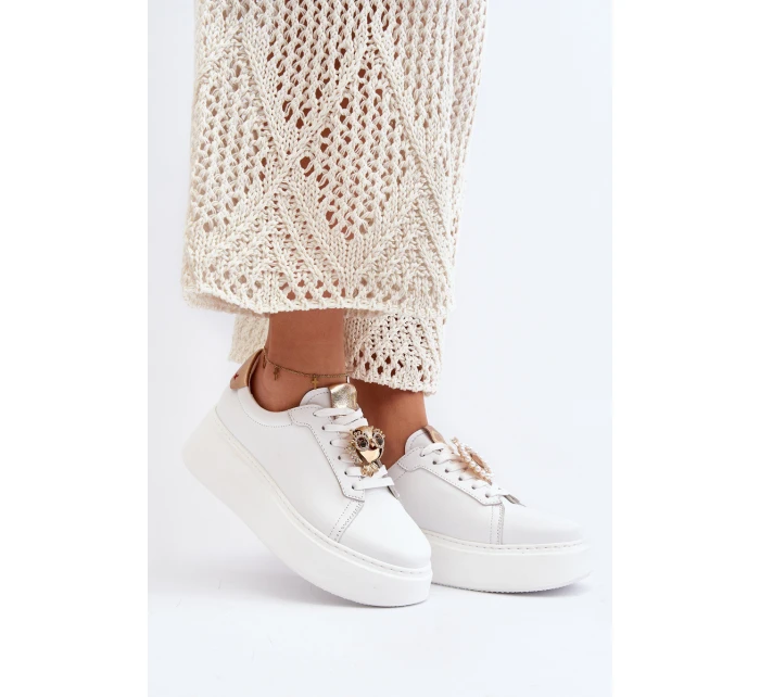 Dámské kožené tenisky model 21647474 bílé - CheBello