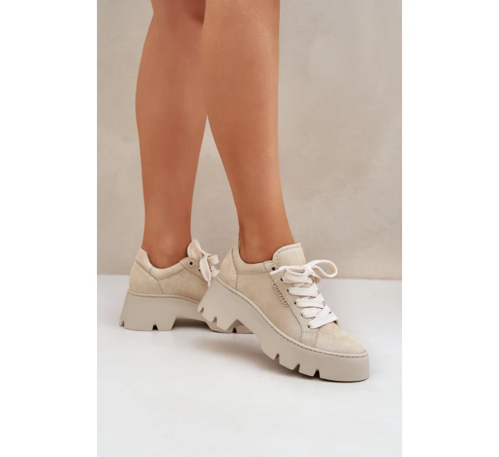 Tenisky Sportovní Boty Na Platformě model 21683573 Zlaté - CheBello