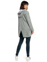 B091 Mikina s kapucňou Oversized na zips - čierna