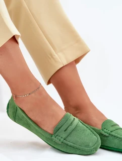 Dámske semišové mokasíny Lenvie - zelené