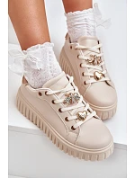 Dámské tenisky béžové model 22069775 - SWEET SHOES Dámské tenisky béžové model 22069775 - SWEET SHOES