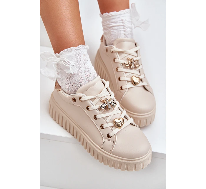 Dámské tenisky béžové model 22069775 - SWEET SHOES Dámské tenisky béžové model 22069775 - SWEET SHOES