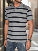 Pánská pruhovaná polokošile světle šedá Dstreet model 21987939 - FashionStreet