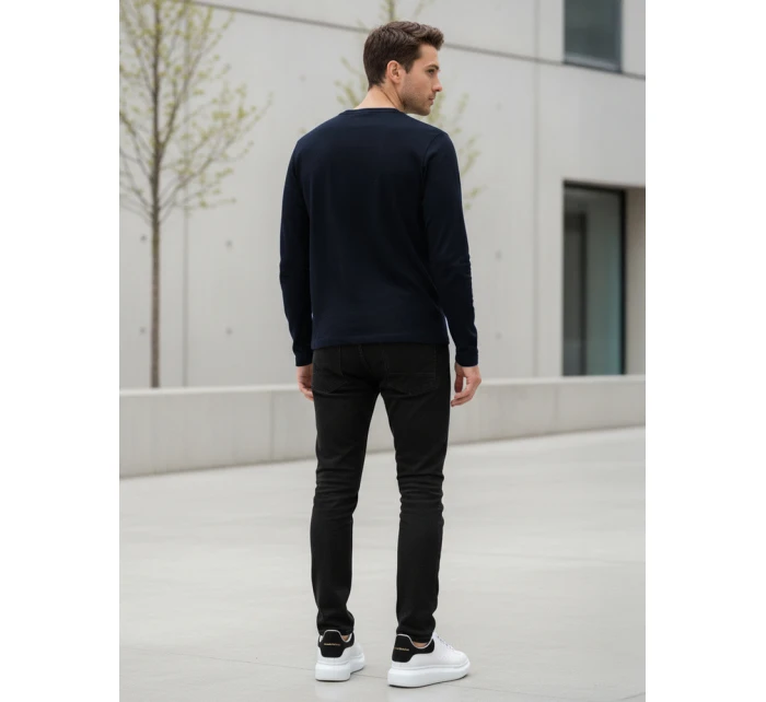 Pánské tmavě modré tričko s dlouhým rukávem Dstreet model 21994128 - FashionStreet