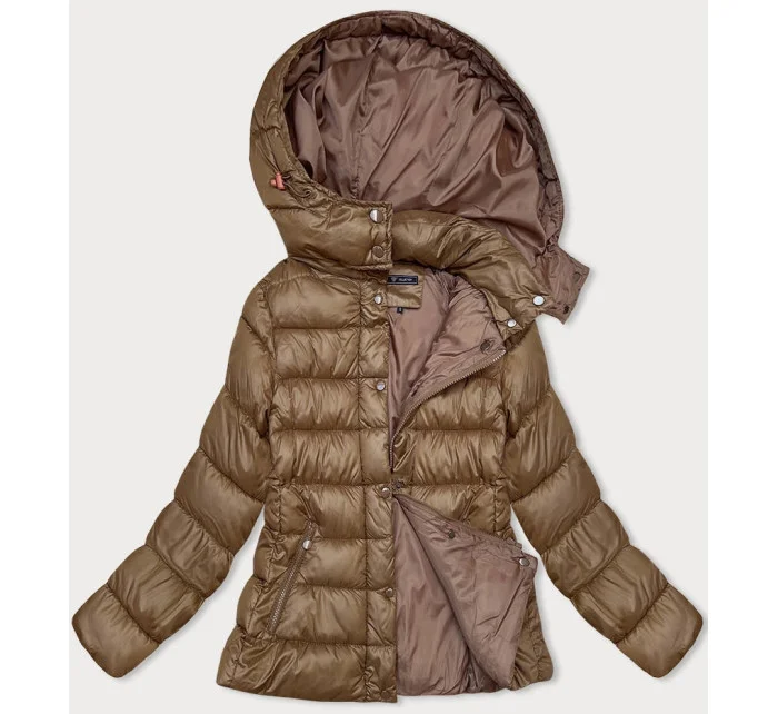 Dámska prešívaná zimná bunda s kapucňou v hnedej farbe (YP-22075-101) Dámska prešívaná zimná bunda s kapucňou v hnedej farbe (YP-22075-101)