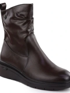 Dámské boty na podpatku hnědé model 21905241 - VINCEZA