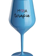 MOJA TERAPIA - modrý nerozbitný pohár na víno 470 ml