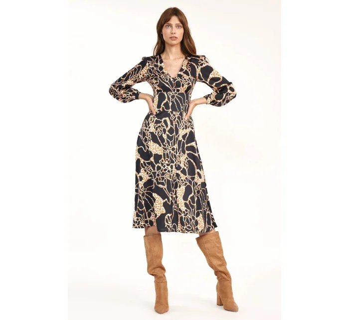 Dámske šaty S190 čierno-hnedá - Nife