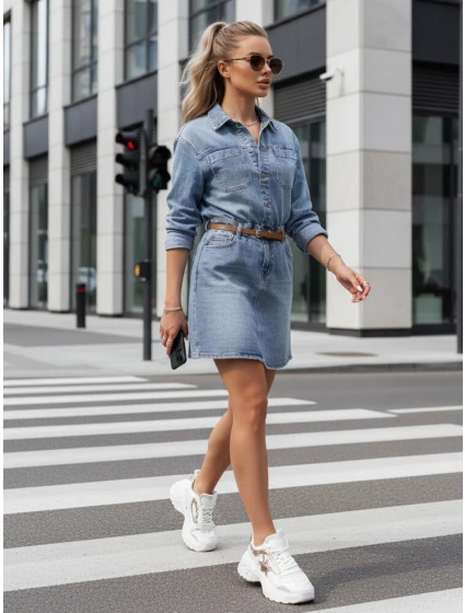 Dámske mini šaty JINELLA EY2569 Jeans blue - Fashion Street