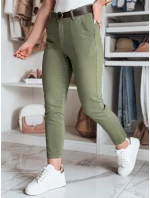 Dámské kalhoty slim fit s páskem khaki Dstreet model 21986249 - FashionStreet