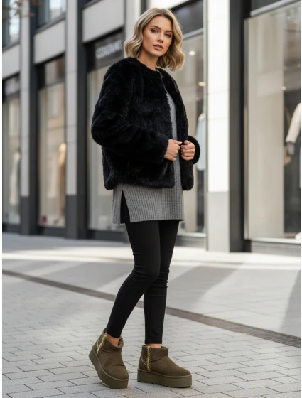 Dámske semišové zelené snežnice FashionStreet ZY1295