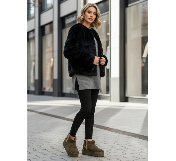 Dámske semišové zelené snežnice FashionStreet ZY1295
