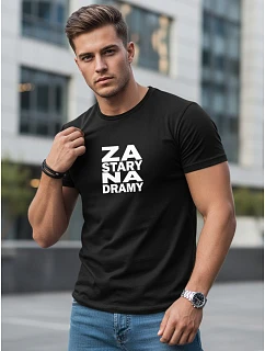 Pánske bavlnené tričko s čiernym vzorom FashionStreet NX0112R